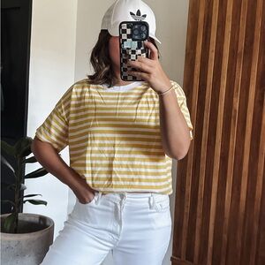 J crew Factory Striped Crew Boxy Tee. Size M